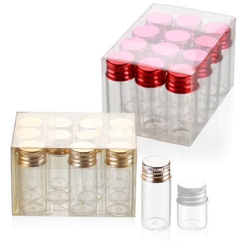 Foreign Trade Export PVC Set 22mm Screw Mouth Aluminum Cover Transparent Glass Sealed Glass Bottle