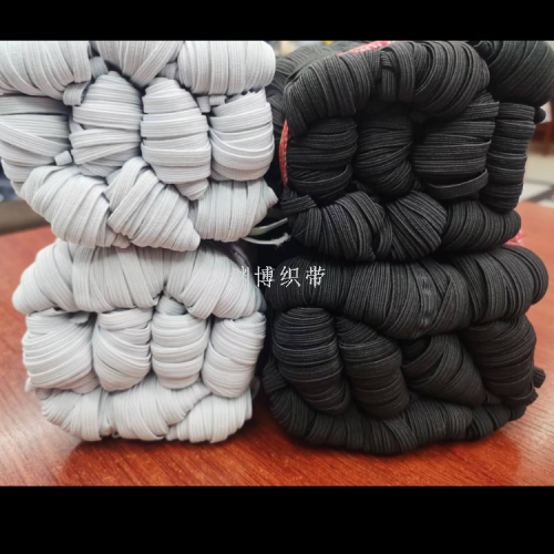 manufacturer direct selling black and white flat elastic band rubber band hair band horse elastic band 6mm 8mm spot cheap wholesale