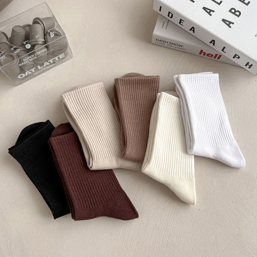 Men‘s Color Sports Style Tube Socks Autumn and Winter New Breathable High Rubber Band Long Socks Spot Delivery