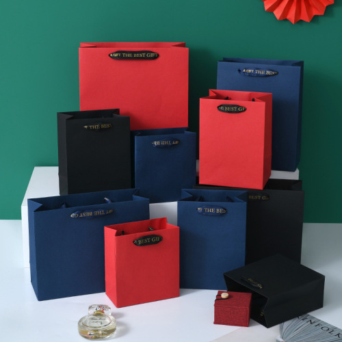 spot black card gift paper bag red card handbag 250g thickened gift bag business clothing shopping packaging bag
