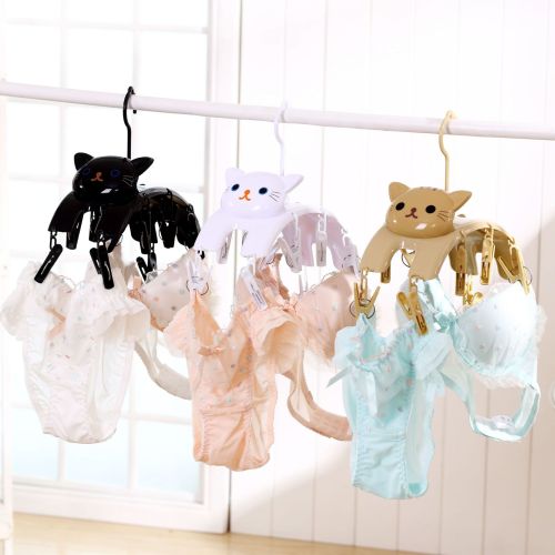 clothes rack wholesale cat multi-head hanging clothes rack household cartoon multi-function windproof underwear underwear drying rack