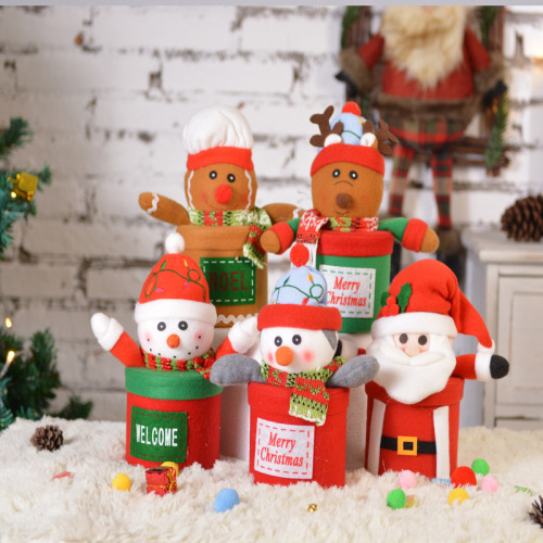 Christmas Decoration Gift christmas Candy Bottle Jar Transparent Plastic Elk Santa Claus Creative Candy Bottle