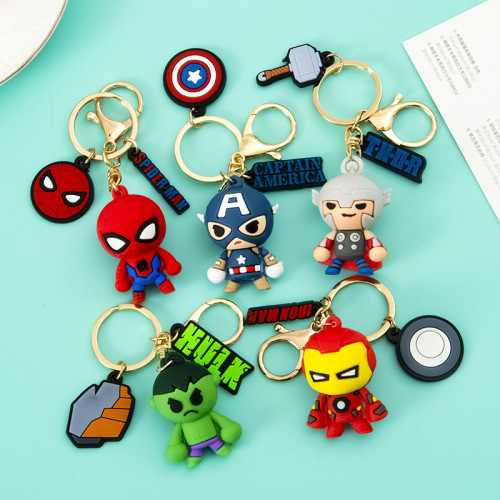 anime peripheral avengers character keychain superman captain america toy creative children doll gift