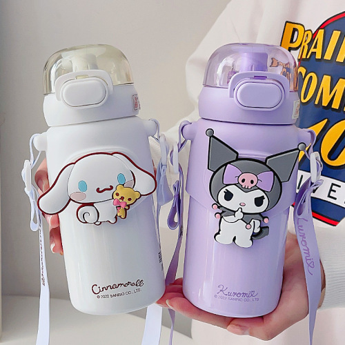Sanrio Coolomi 316 Children‘s Thermos Cup Female Student High-Looking Straw Water Cup Cute Girl Kettle