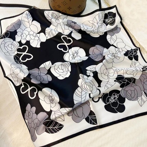 Korean Style Camellia Sweet Decorative Silk Scarf Versatile Multi-Functional Ol Workplace Matching Silk Scarf Female Companion Gift