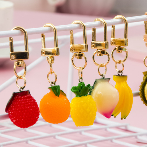 cute simulation fruit food small pendant accessories waxberry apple litchi diy material keychain bag decoration