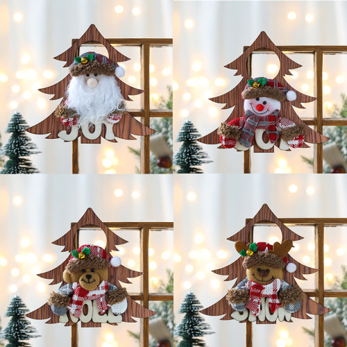 santa elk door hanging creative personalized wall hanging ornaments christmas decorations scene layout