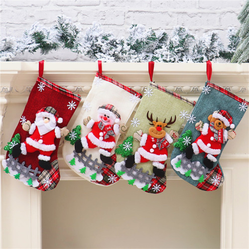 christmas socks gift bag decoration props santa snowman large gift candy bag christmas socks decoration