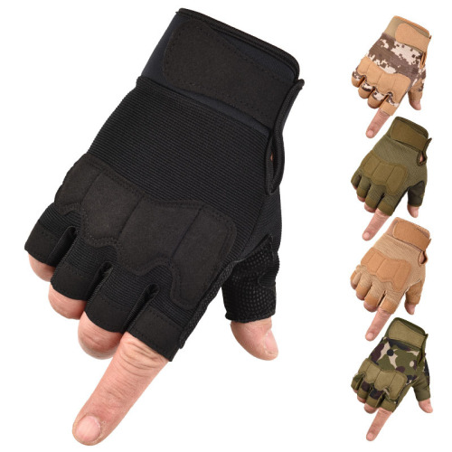 Car Knight Outdoor Sports Hard-Wearing Gloves； Driving and Biking Special Forces Training Tactical Fighting Half Finger Foreign Trade