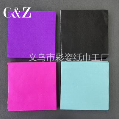Monochrome Napkin Handkerchief Tissue Facial Tissue 33 * 33cm Disposable Restaurant Layout Supplies Foreign Trade Factory Direct Sales