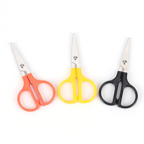wholesale household stainless steel children safety handmade small scissors multi-functional plastic handle mini paper cutting scissors