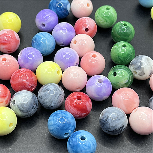 16mm Acrylic Cream Solid Color Double Color Beaded DIY Ornament Mobile Phone Charm Bag Car Hanging Accessories