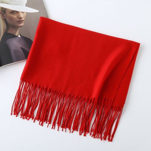 Red Cashmere Scarf Classmates Party Company Annual Meeting Gifts Chinese Red Scarf Logo Wholesale