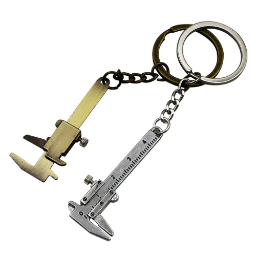 Baoji Portable Small Pendant Mini Vernier Caliper Keychain Portable Tool Zinc Alloy Key Ring