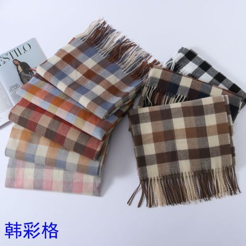 new cashmere-like plaid scarf autumn and winter warm men and women couple scarf shawl gift scarf wholesale delivery