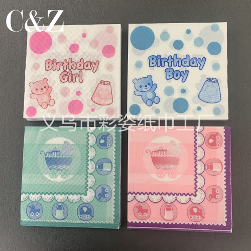 baby series napkin tissue foreign trade printing napkin square tissue double layer tissue factory direct sales
