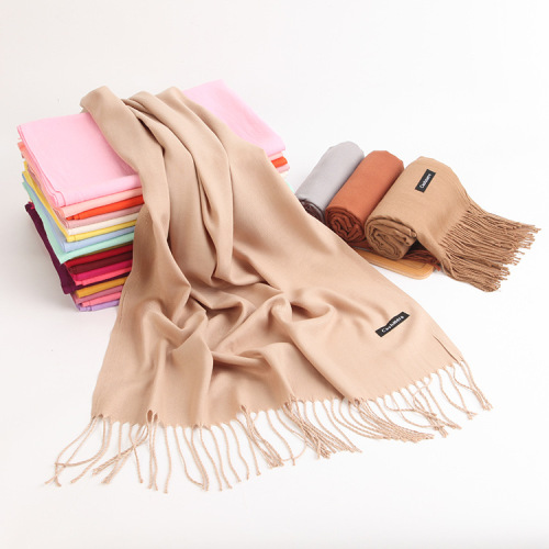 factory direct sales new imitation cashmere scarf female korean style autumn and winter warm cashmere solid color gift scarf shawl