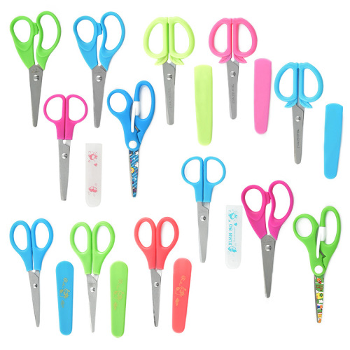 Factory Spot Wholesale Pp Handle Stainless Steel Children DIY Manual Scissor Small Scissors for Student Manual Paper Cutting