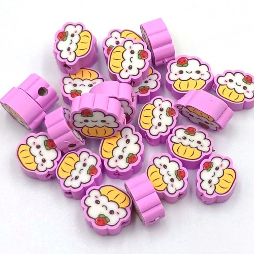 100/pack 10mm soft pottery cake smiley punch beads diy bracelet necklace accessories