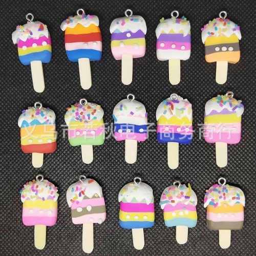 soft Pottery Color Ice Cream Eye Nail Ice Cream DIY Pendant Keychain Accessories