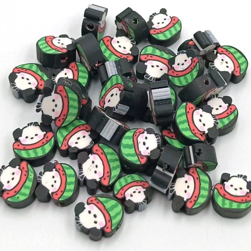 100/package 10mm soft pottery watermelon dog punch beads diy bracelet necklace accessories