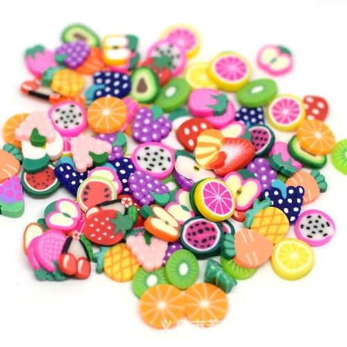 10mm * 2mm soft pottery fruit slice mobile phone shell diy material ear studs hair accessories ornament accessories in stock