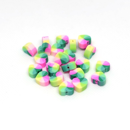 manufacturers supply soft pottery 10mm color peach heart punch loose beads bracelet necklace diy jewelry accessories spot wholesale