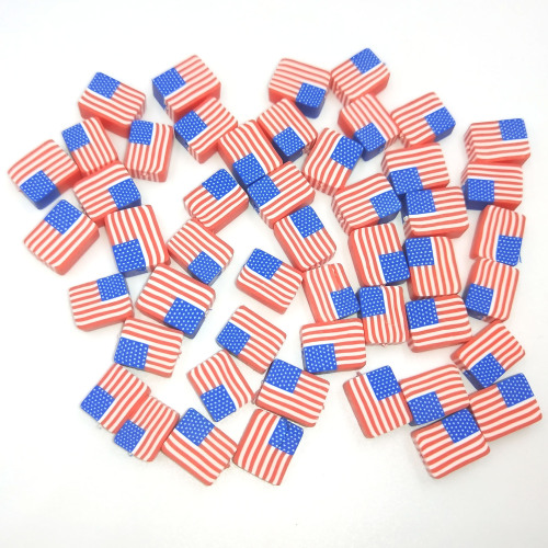 100 pcs/pack soft pottery square flag punch slice loose beads diy bracelet necklace jewelry accessories