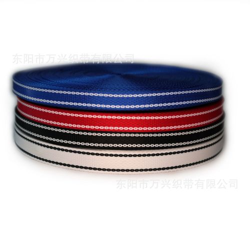 factory direct sales imitation nylon ribbon inter-color ribbon luggage ribbon striped ribbon pet ribbon