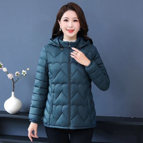 women‘s cotton-padded jacket hooded detachable hat cotton-padded jacket lightweight down cotton-padded jacket women‘s mom wear thickened short jacket