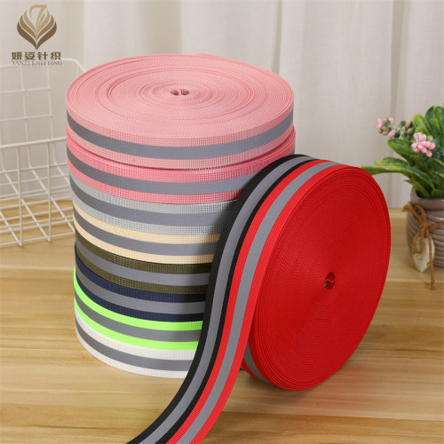 Customized Highlight Reflective Stripe Sanitation Reflective Tape Traffic Warning Tape Color Reflective Ribbon Textile Accessories