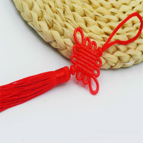 spot wholesale plastic 6-plate chinese knot tassel tassel factory direct sales chinese knot small pendant small chinese knot
