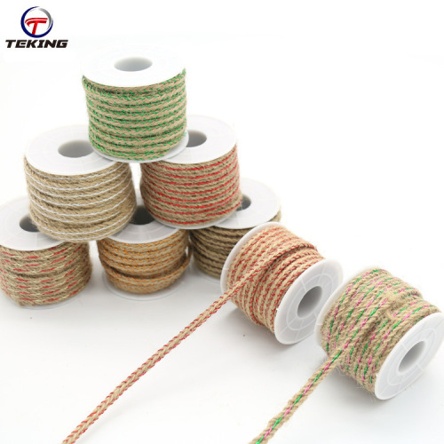 factory direct supply colorful gold and silver wire hemp rope diy clothing accessories jute material wholesale