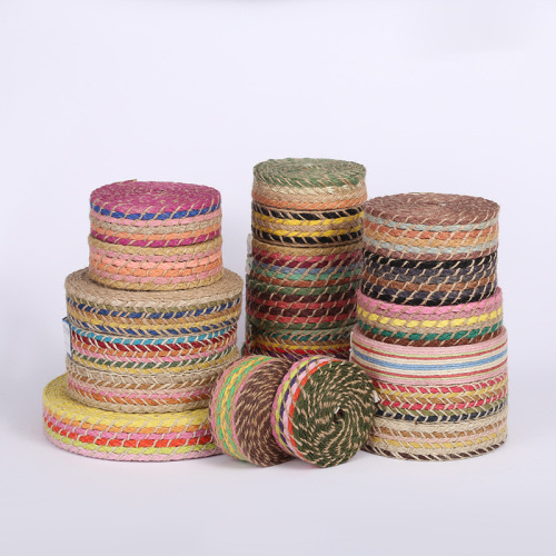 4cm Color Linen Knitted Belt Foreign Trade Cross-Border Jute Lace Factory Direct Supply Clothing Decoration Accessories Wholesale