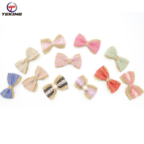 factory direct sales simple jute bow home textile clothing decoration bow