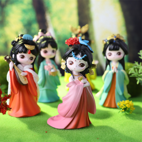 National Fashion Blind Box Ancient Style Four Beauties Resin Hand-Made Doll Girl Heart Hanfu Doll Decoration Girl‘s Day Gift