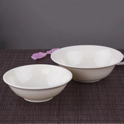 chinese simple hotel use full white noodle soup bowl cover rice big bowl magnesium porcelain wonton bowl ceramic