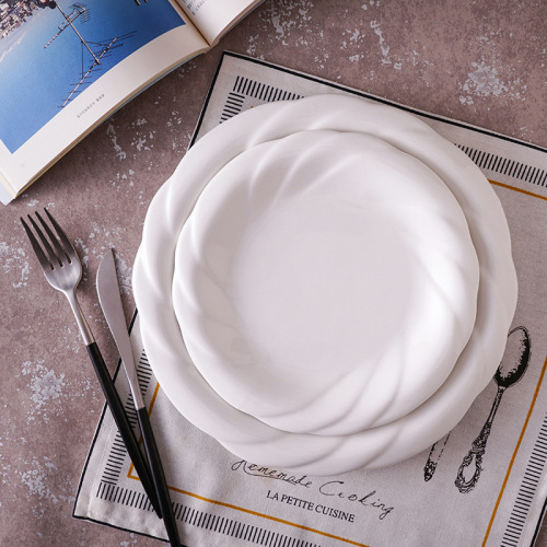 Holy Fire Plate Pure White Ceramic Tableware Set Hotel Platter Dumpling Plate Fruit Western Cuisine Plate
