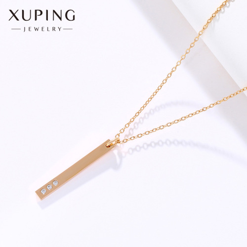 xuping jewelry european and american fashion fashion brand necklace square bar women‘s simple geometric high-grade cold style personalized pendant