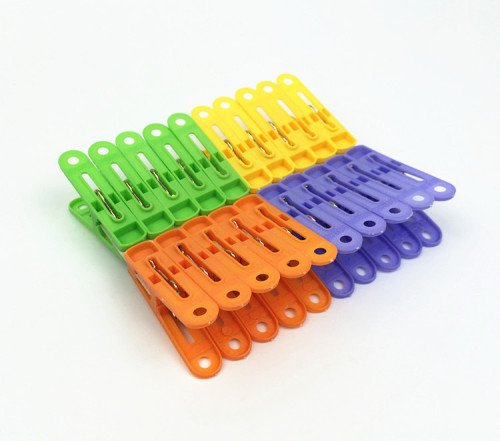 Factory Direct Sales Stall Plastic Clip Socks Clothes Pants Windproof Clip Cloth Clip 20 Pieces Small Eight Words Clothespin
