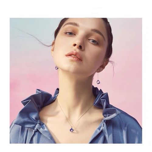 S925 Yinqi Colorful Crystal Necklace Women‘s Design Sense New Constellation Clavicle Chain Valentine‘s Day Gift Present to Girl