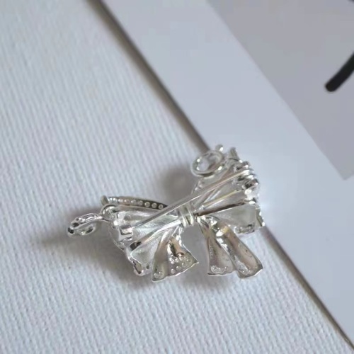 Ornament S925 Silver Brushed Edge Double Buckle Pendant Can Be Used as Brooch Special-Interest Design Texture Super Good All-Match Pendant