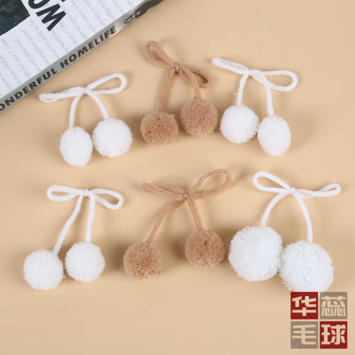 cute cherry hair ball hairpin rubber band headdress waxberry ball accessories christmas wool hat clothing accessories material wholesale