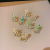 925 Silver Needle Best-Seller on Douyin Opal Flower Earrings Ins Trendy Light Luxury Minority Advanced Design Diamond Stud Earrings