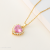 Cross-Border Pendant Necklace for Women Yiwu Accessories Heart-Shaped Zircon Pendant Stainless Steel Necklace Wholesale