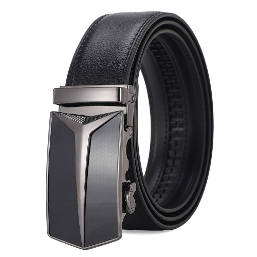 Leather Belt Amazon New Cross-Border Men‘s Belt Men‘s Automatic Buckle Cowhide Belt Small Wholesale