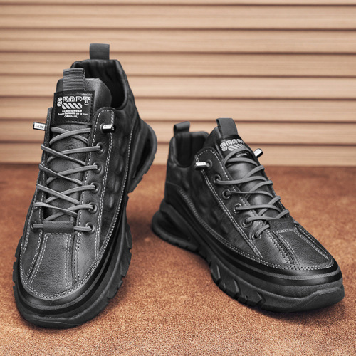 men‘s shoes autumn and winter new slip-on lofter versatile sports platform work black dirt-resistant casual labor protection fashionable shoes