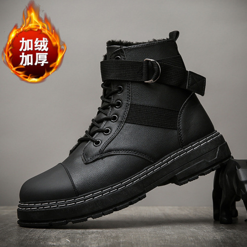 preferred winter popular cotton martin shoes fleece-lined cotton boots casual snow boots northeast men‘s british warm overalls boots
