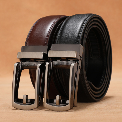 Cross-Border Fake Pin Buckle Belt Male Genuine Leather Casual Versatile Comfort Click Belt Fashion and Handsome Pant Belt