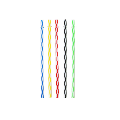 manufacturers supply pp color threaded straw double-layer cup special 23cm straw wholesale
